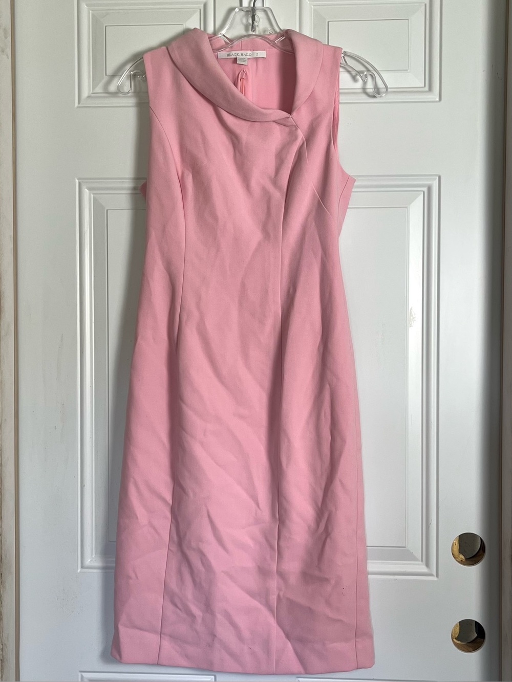 Black Halo Asymmetrical Light Pink Blaze‎ Sheath Dress Size 2